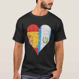 Camiseta Coração da Bandeira da Guatemala em espanhol