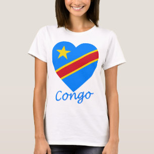 Camiseta Coração da bandeira da república Democrática d