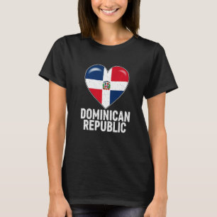 Camiseta Coração da Bandeira da República Dominicana Patrió