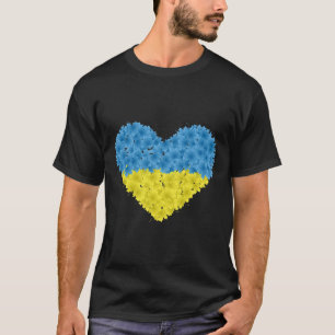 Camiseta Coração da Bandeira da Ucrânia Abstrato Homens Mul