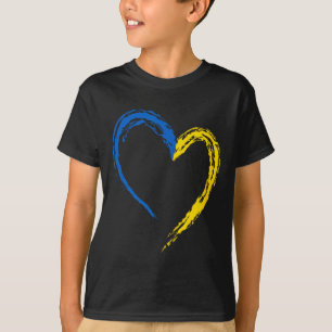 Camiseta Coração da Bandeira da Ucrânia Vintage Amantes Ucr