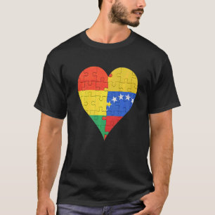 Camiseta Coração da Bandeira da Venezuela boliviana