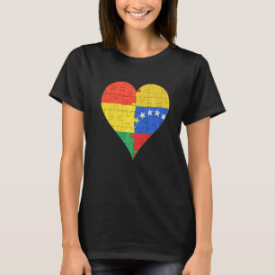 Camiseta Coração da Bandeira da Venezuela boliviana