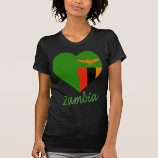 Camiseta Coração da bandeira da Zâmbia