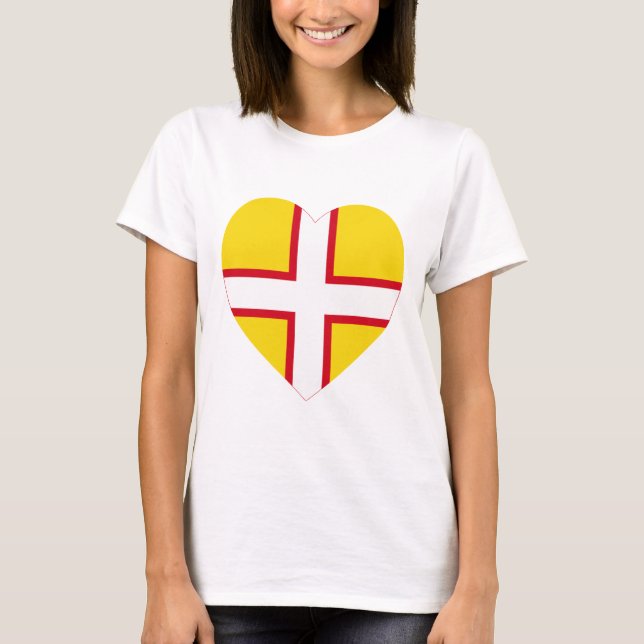 Camiseta Coração da bandeira de Dorset (Frente)