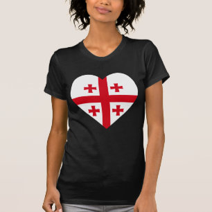 Camiseta Coração da bandeira de Geórgia