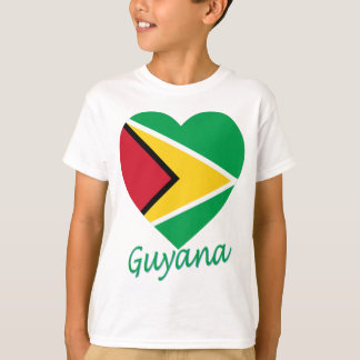 Camiseta Coração da bandeira de Guyana