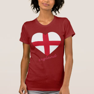 Camiseta Coração da bandeira de Inglaterra