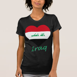 Camiseta Coração da bandeira de Iraque