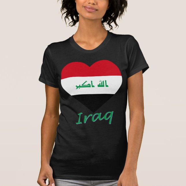Camiseta Coração da bandeira de Iraque (Frente)