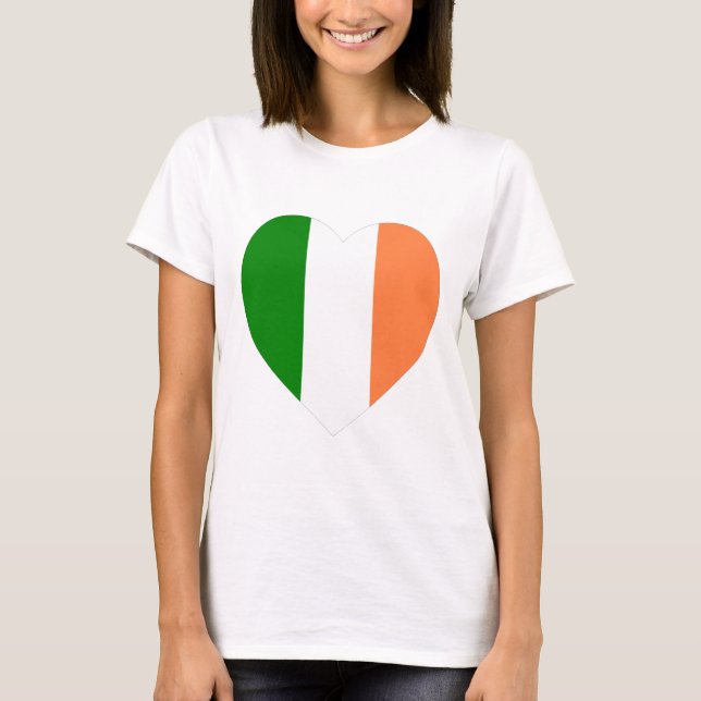 Camiseta Coração da bandeira de Ireland (Frente)