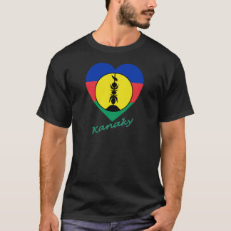 Camiseta Coração da bandeira de Kanaky