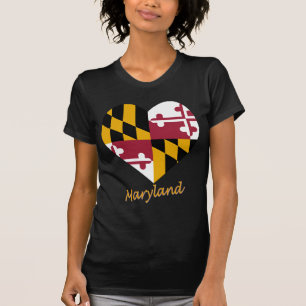 Camiseta Coração da bandeira de Maryland