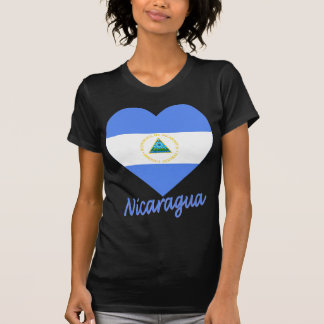 Camiseta Coração da bandeira de Nicarágua