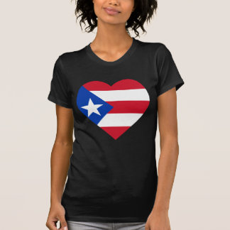Camiseta Coração da bandeira de Puerto Rico