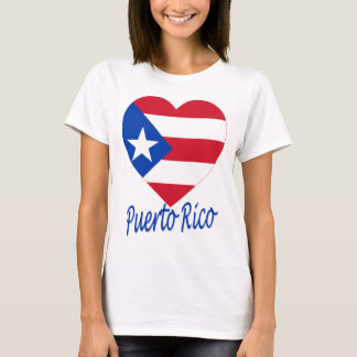 Camiseta Coração da bandeira de Puerto Rico