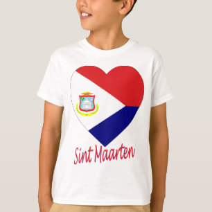 Camiseta Coração da bandeira de Sint Maarten