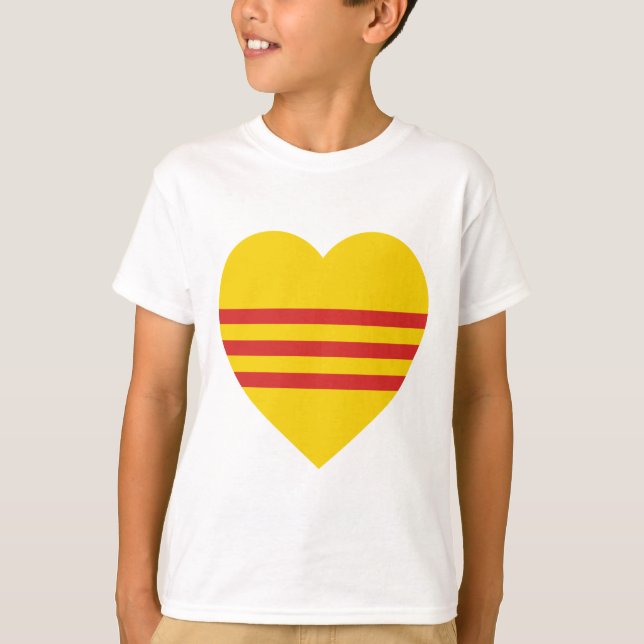 Camiseta Coração da bandeira de Vietnam (sul) (Frente)