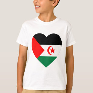 Camiseta Coração da bandeira de Western Sahara