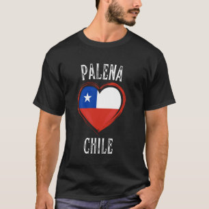 Camiseta Coração da Bandeira do Chile Cidade Palena