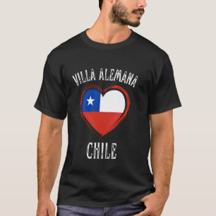 Camiseta Coração da Bandeira do Chile Villa Alemana Cidade