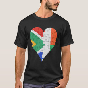 Camiseta Coração da Bandeira do Malgaxe Sul-Africano