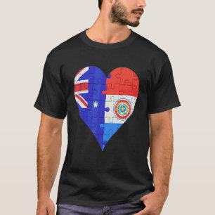 Camiseta Coração da Bandeira do Paraguai australiano