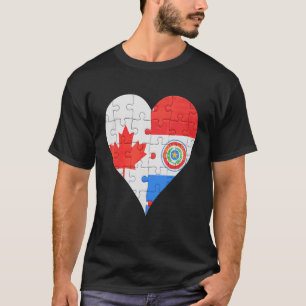Camiseta Coração da Bandeira do Paraguai canadense