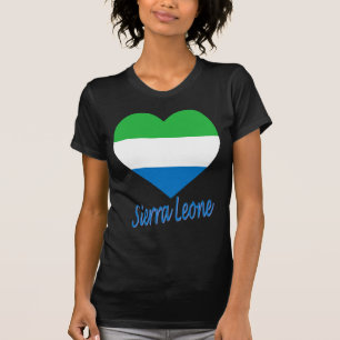 Camiseta Coração da bandeira do Sierra Leone
