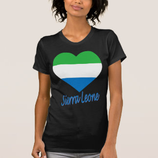 Camiseta Coração da bandeira do Sierra Leone