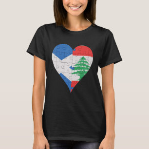 Camiseta Coração da Bandeira Libanesa Escocesa