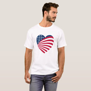 Camiseta Coração da Bandeira Patriótica dos EUA