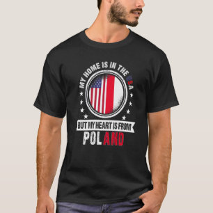 Camiseta Coração da Bandeira Polonesa Americana da Polônia 