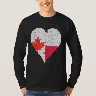 Camiseta Coração da Bandeira Polonesa Canadense
