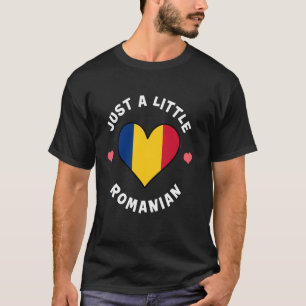 Camiseta Coração da Bandeira Romena Só Um Pouco Romeno Romê
