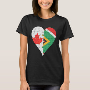 Camiseta Coração da Bandeira Sul-Africana Canadense