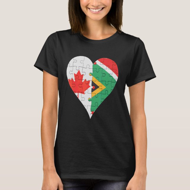 Camiseta Coração da Bandeira Sul-Africana Canadense (Frente)