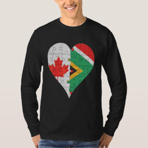 Camiseta Coração da Bandeira Sul-Africana Canadense