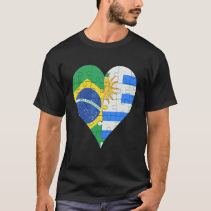 Camiseta Coração da Bandeira Uraguyan