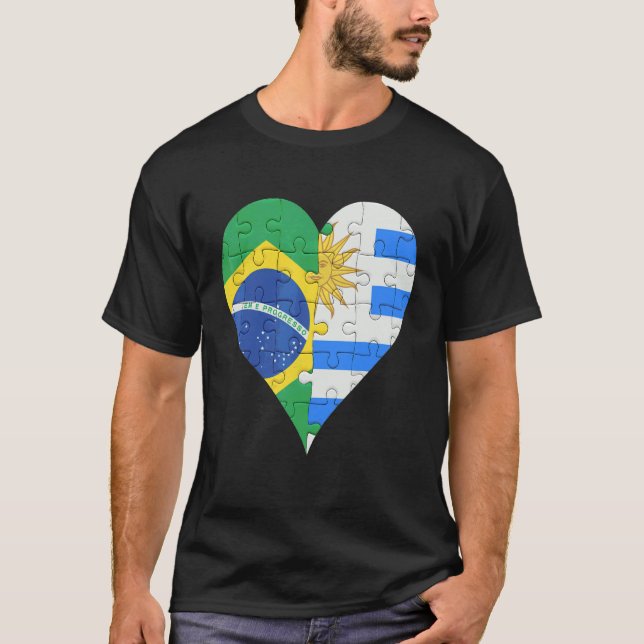 Camiseta Coração da Bandeira Uraguyan (Frente)