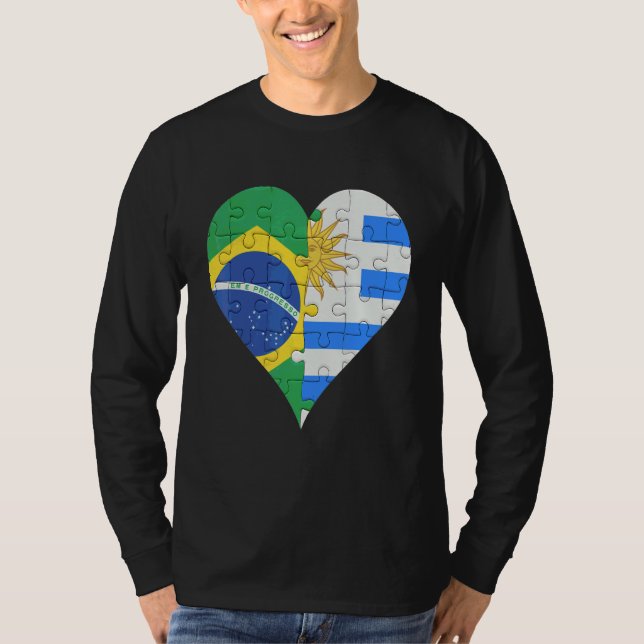 Camiseta Coração da Bandeira Uraguyan (Frente)