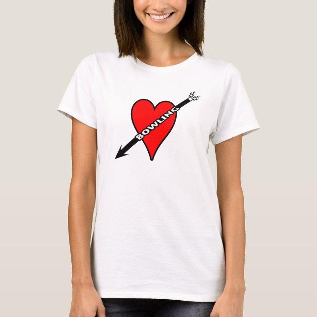 Camiseta Coração da boliche do amor (Frente)