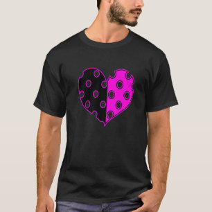 Camiseta Coração Da bolinhas Em Preto E Rosa