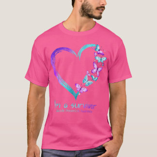 Camiseta Coração da borboleta Eu sou um Sobrevivente, Preve