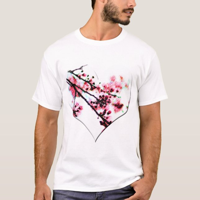 Camiseta Coração da flor de cerejeira (Frente)