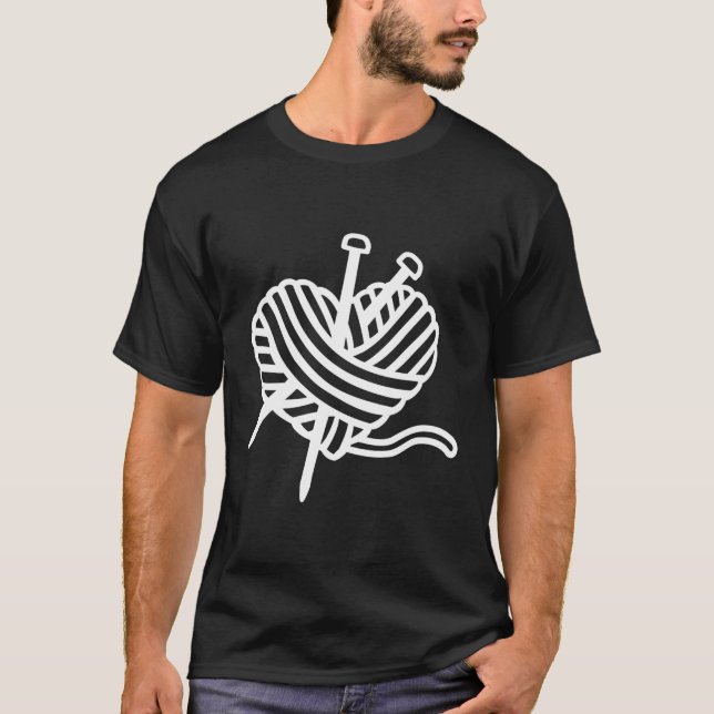 Camiseta Coração da Lã de tricô (Frente)