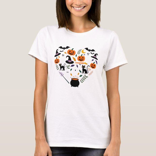 Camiseta Coração da Magia do Halloween (Frente)