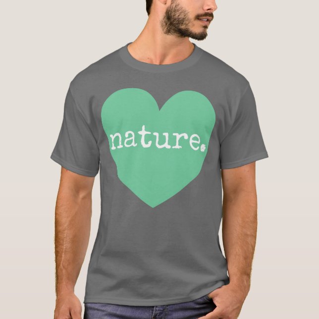 Camiseta Coração da Natureza Amor retrô (Frente)