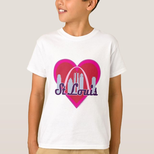 Camiseta Coração da skyline de St Louis (Frente)