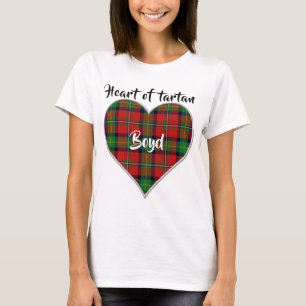 Camiseta Coração da Xadrez de Tartan Clan Boyd